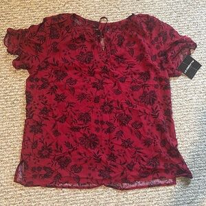 Women's Red Floral Top